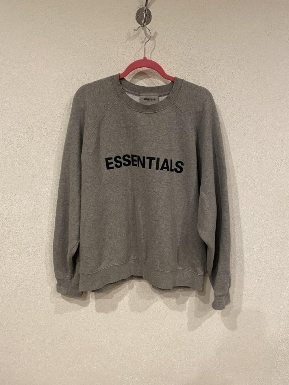 Essentials Fear Of God Sweatshirt Mens Large Gray Crewneck Fleece Logo Pullover - Picture 2 of 7